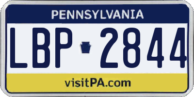 PA license plate LBP2844