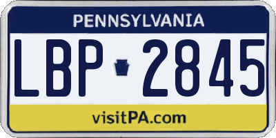 PA license plate LBP2845