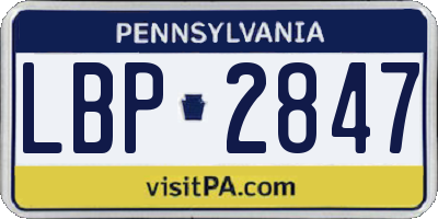 PA license plate LBP2847