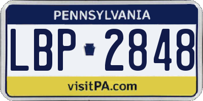 PA license plate LBP2848