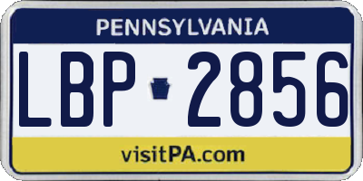 PA license plate LBP2856