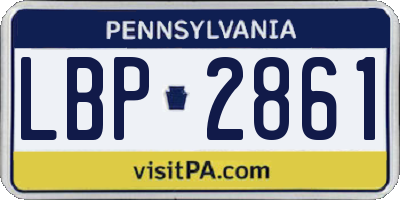 PA license plate LBP2861
