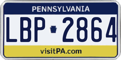 PA license plate LBP2864