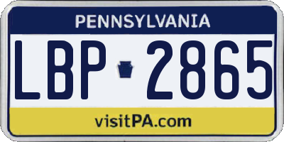 PA license plate LBP2865