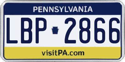 PA license plate LBP2866