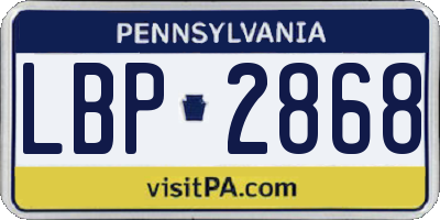 PA license plate LBP2868