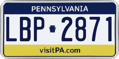 PA license plate LBP2871