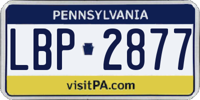 PA license plate LBP2877