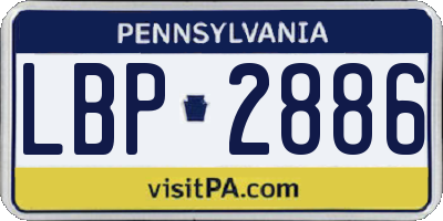PA license plate LBP2886