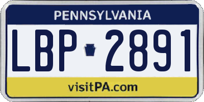 PA license plate LBP2891