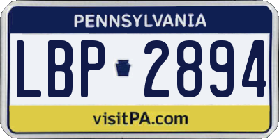 PA license plate LBP2894