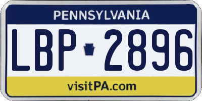 PA license plate LBP2896