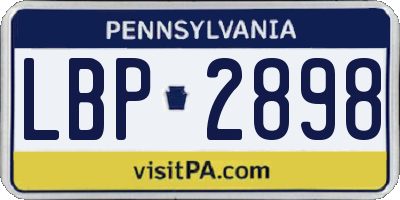PA license plate LBP2898