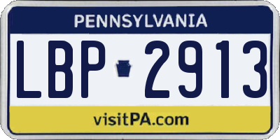 PA license plate LBP2913