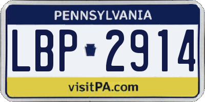 PA license plate LBP2914