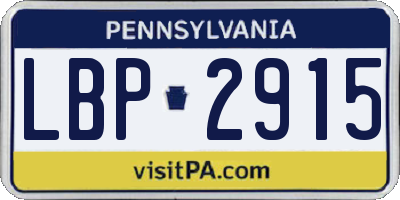 PA license plate LBP2915
