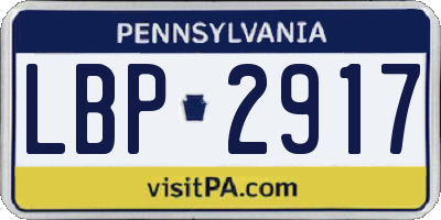 PA license plate LBP2917