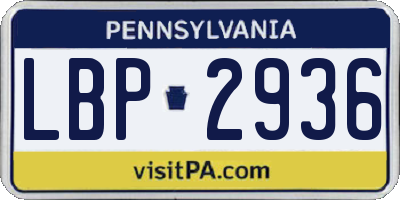 PA license plate LBP2936