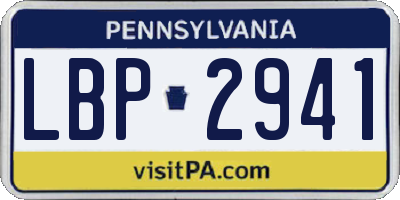 PA license plate LBP2941