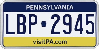 PA license plate LBP2945
