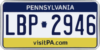 PA license plate LBP2946