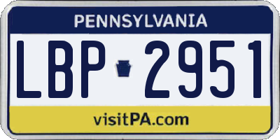 PA license plate LBP2951
