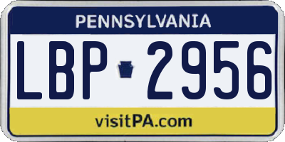 PA license plate LBP2956