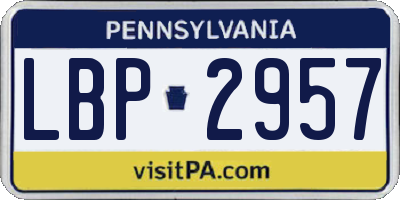 PA license plate LBP2957