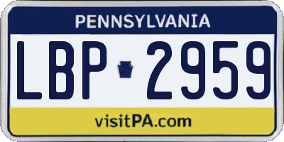 PA license plate LBP2959
