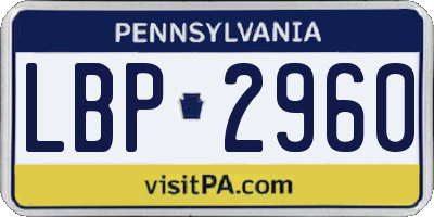 PA license plate LBP2960