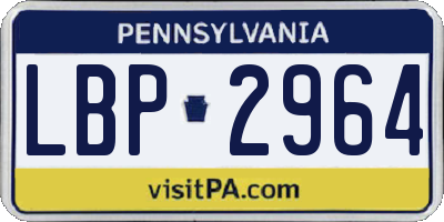 PA license plate LBP2964
