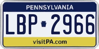 PA license plate LBP2966