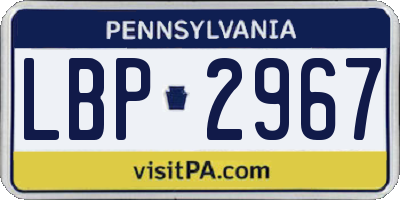 PA license plate LBP2967