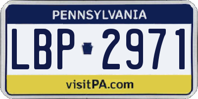 PA license plate LBP2971