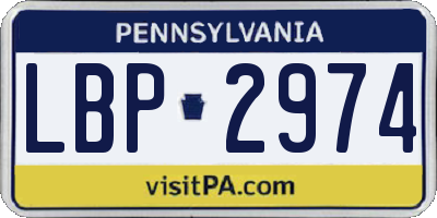 PA license plate LBP2974