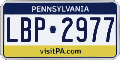 PA license plate LBP2977