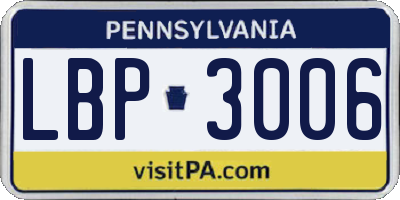 PA license plate LBP3006