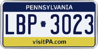 PA license plate LBP3023