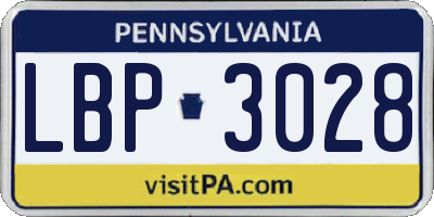 PA license plate LBP3028