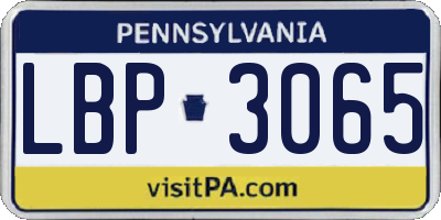PA license plate LBP3065