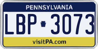 PA license plate LBP3073