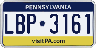 PA license plate LBP3161