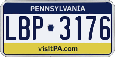 PA license plate LBP3176
