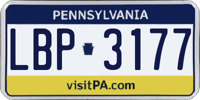 PA license plate LBP3177