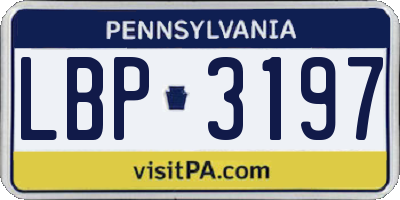 PA license plate LBP3197