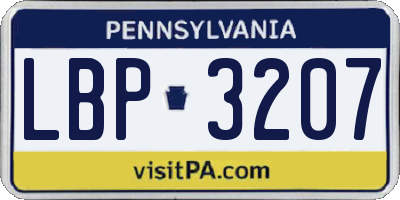 PA license plate LBP3207