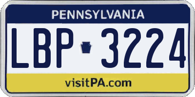 PA license plate LBP3224