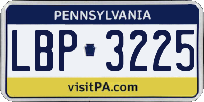 PA license plate LBP3225