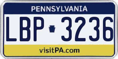 PA license plate LBP3236