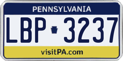 PA license plate LBP3237